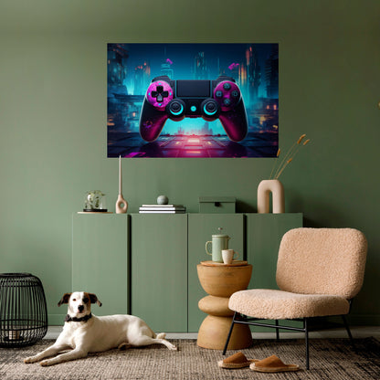 Poster orizzontale staccabile e attaccabile SYNTHWAVE PAD