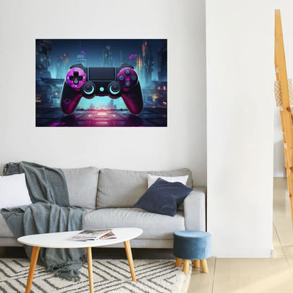 Poster orizzontale staccabile e attaccabile SYNTHWAVE PAD