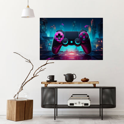 Poster orizzontale staccabile e attaccabile SYNTHWAVE PAD