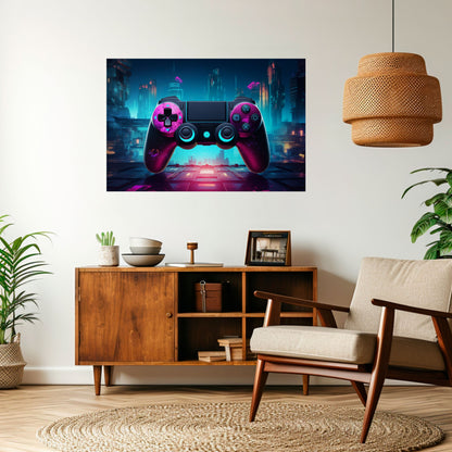 Poster orizzontale staccabile e attaccabile SYNTHWAVE PAD