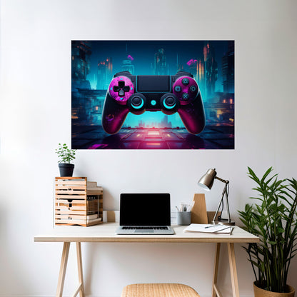Poster orizzontale staccabile e attaccabile SYNTHWAVE PAD