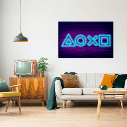 Poster orizzontale staccabile e attaccabile NEON PULSE GAMING