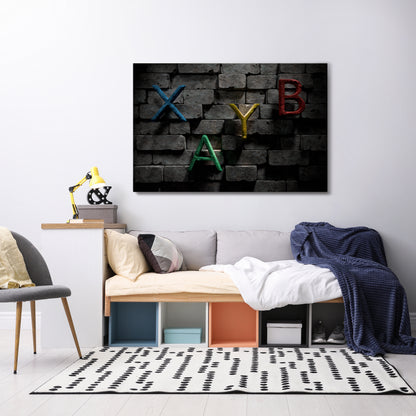 GAMER BRICK LETTERS Stampa su tela orizzontale