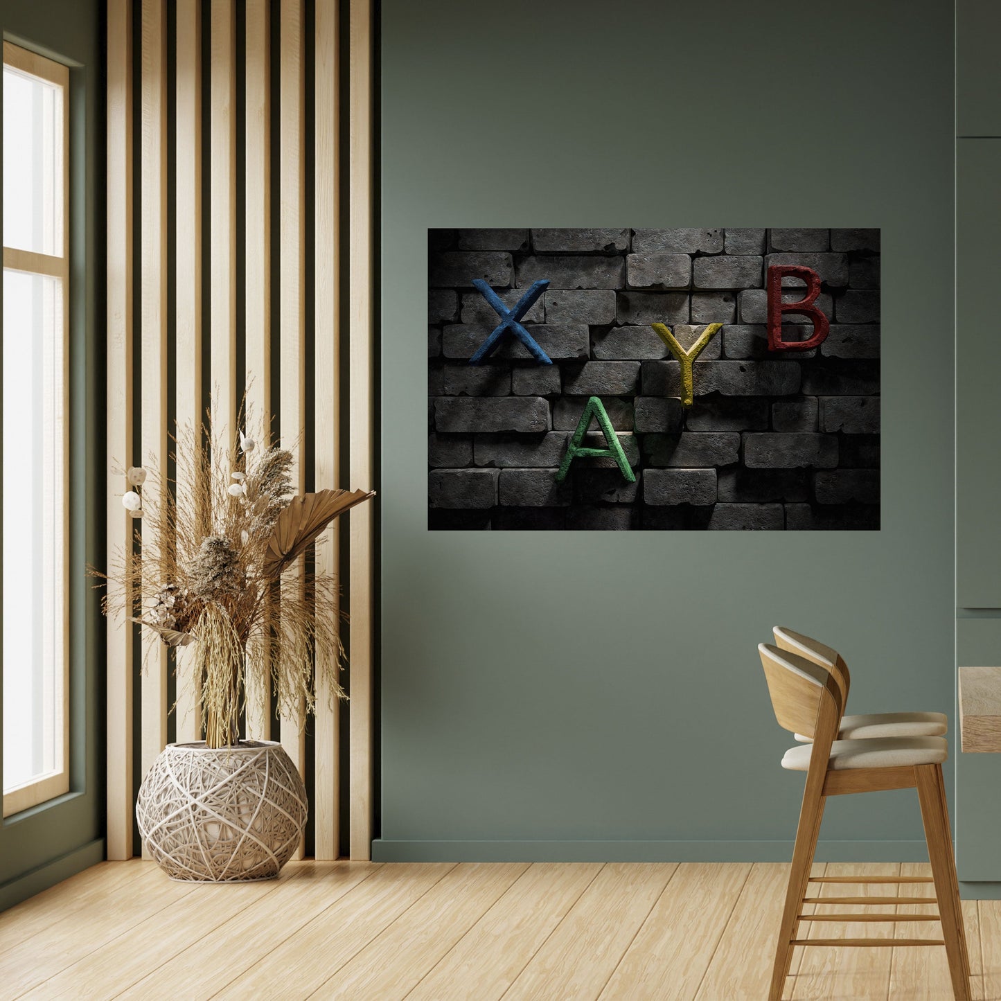 Poster orizzontale staccabile e attaccabile con lettere in mattoni da gioco