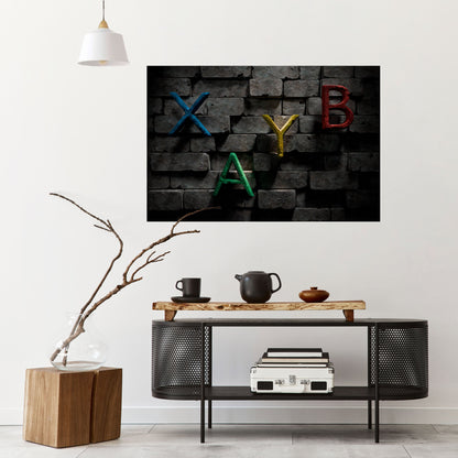 Poster orizzontale staccabile e attaccabile con lettere in mattoni da gioco