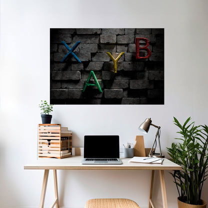 Poster orizzontale staccabile e attaccabile con lettere in mattoni da gioco