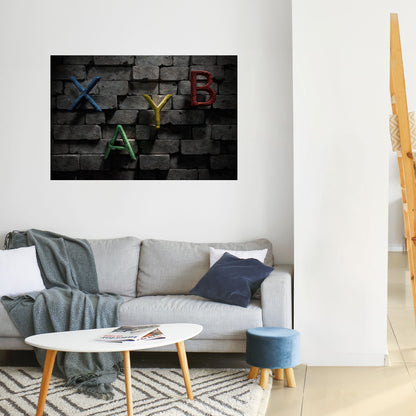 Poster orizzontale staccabile e attaccabile con lettere in mattoni da gioco