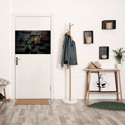 Poster orizzontale staccabile e attaccabile con lettere in mattoni da gioco