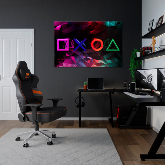 GEOMETRIC GAMER ICONS Stampa su tela orizzontale