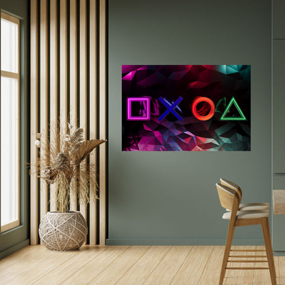 Poster orizzontale staccabile e attaccabile con le ICONE GEOMETRICHE dei GIOCATORI