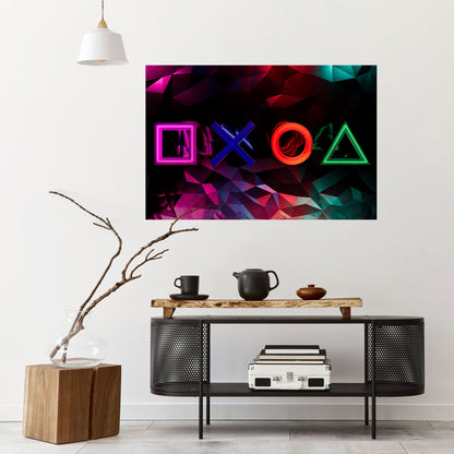 Poster orizzontale staccabile e attaccabile con le ICONE GEOMETRICHE dei GIOCATORI