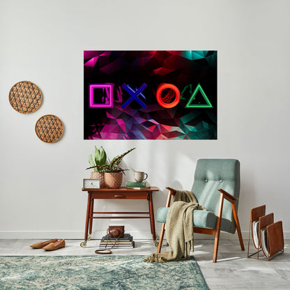 Poster orizzontale staccabile e attaccabile con le ICONE GEOMETRICHE dei GIOCATORI