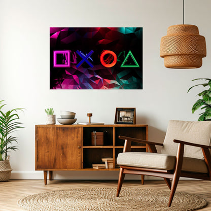 Poster orizzontale staccabile e attaccabile con le ICONE GEOMETRICHE dei GIOCATORI