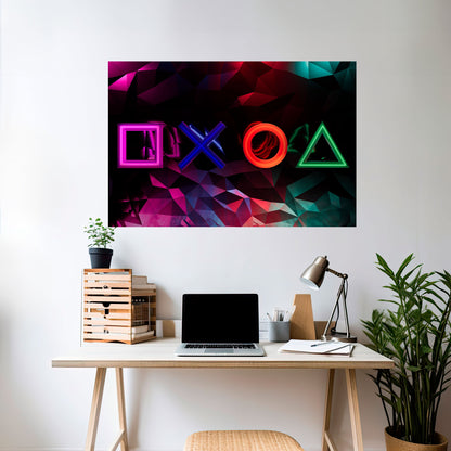 Poster orizzontale staccabile e attaccabile con le ICONE GEOMETRICHE dei GIOCATORI