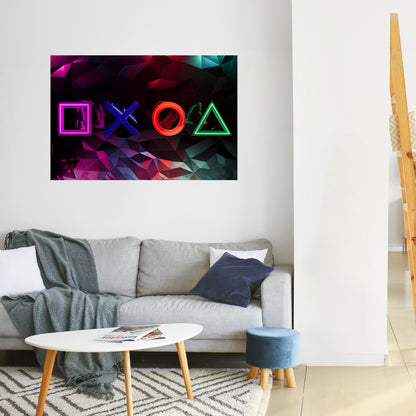 Poster orizzontale staccabile e attaccabile con le ICONE GEOMETRICHE dei GIOCATORI