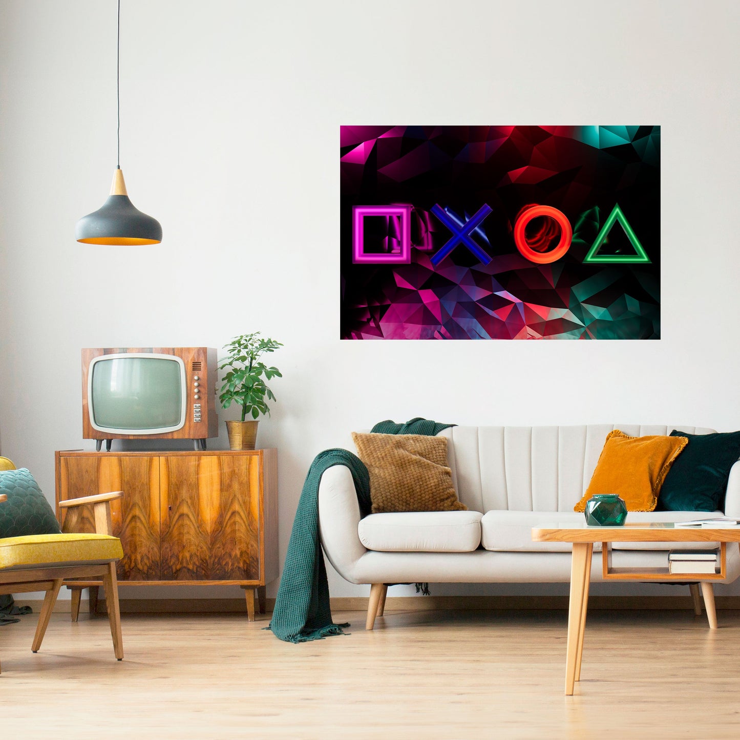 Poster orizzontale staccabile e attaccabile con le ICONE GEOMETRICHE dei GIOCATORI