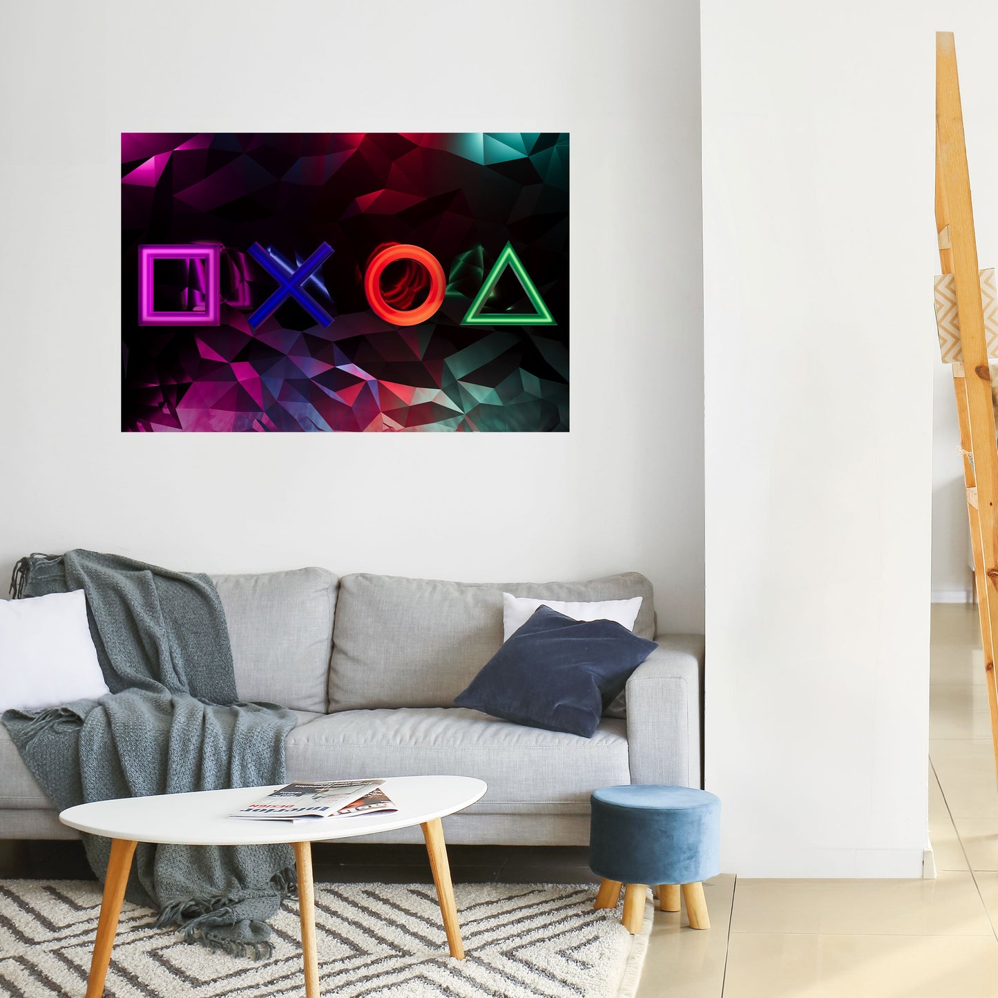 Poster orizzontale staccabile e attaccabile con le ICONE GEOMETRICHE dei GIOCATORI