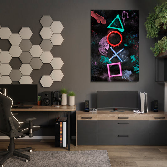 UPRISING NEON ICONS Vertical Canvas Print