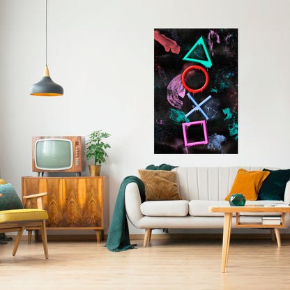 Poster verticale staccabile e attaccabile "Uprising Neon Icons"