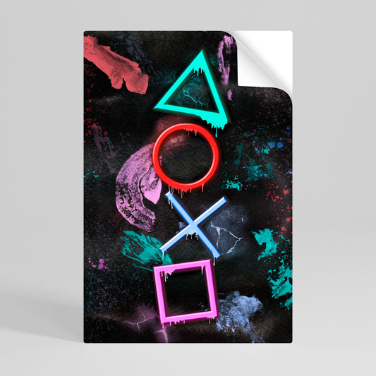 Poster verticale staccabile e attaccabile "Uprising Neon Icons"