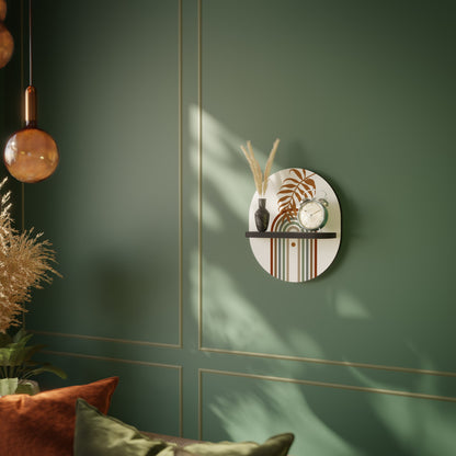 LEAF ON THE TOP Oval Art Shelf In Black Finish