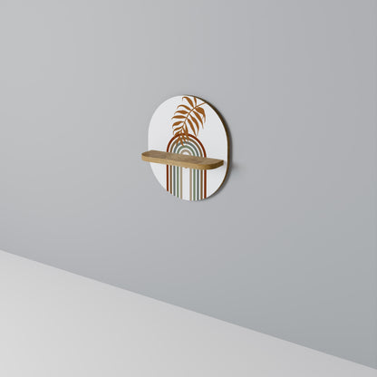 LEAF ON THE TOP Mensola ovale per arte in effetto rovere