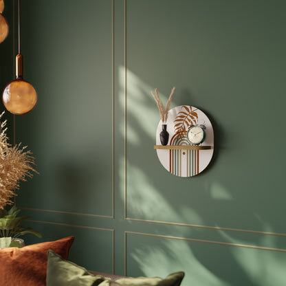 LEAF ON THE TOP Mensola ovale per arte in effetto rovere