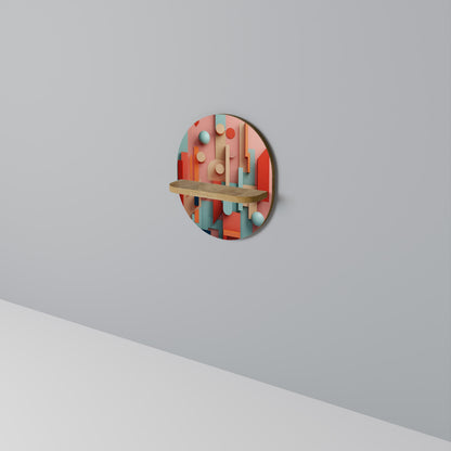 Mensola ovale COLORBURST CONSTRUCT in effetto rovere