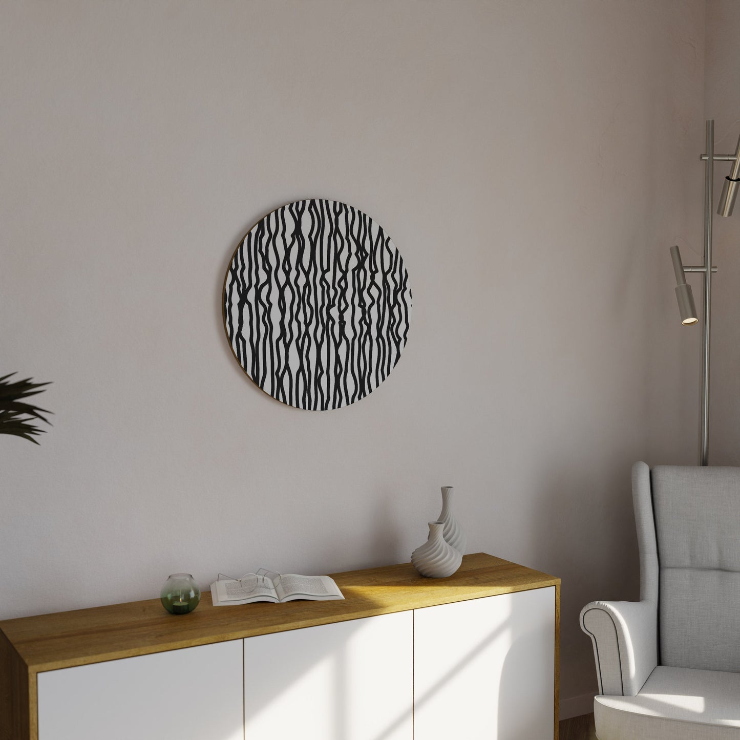 LUNA LINES Arte murale rotonda