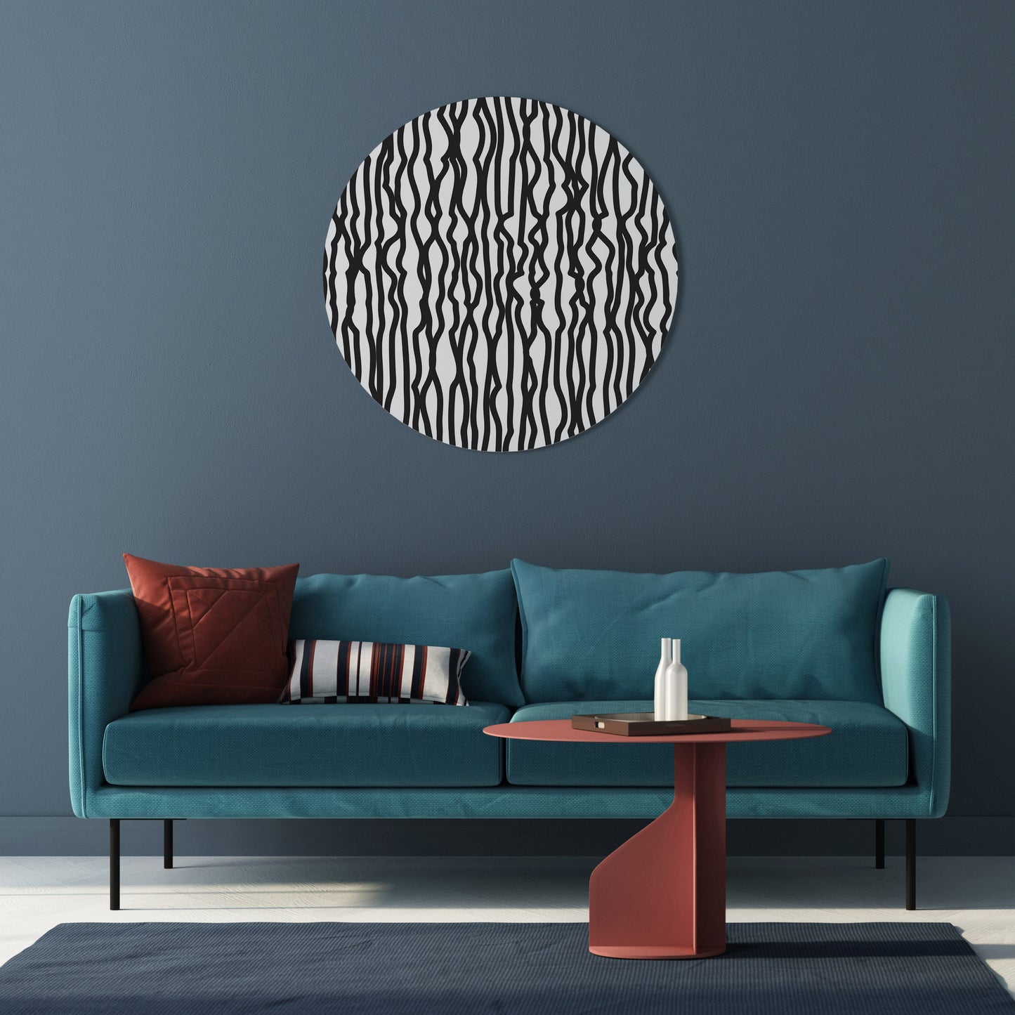 LUNA LINES Arte murale rotonda