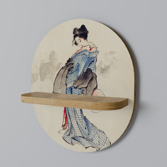 GEISHA FANTASY Mensola ovale in effetto rovere
