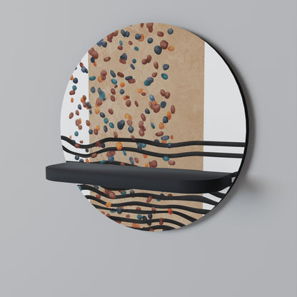 IMAGINARY RAIN Round Art Shelf In Black Finish