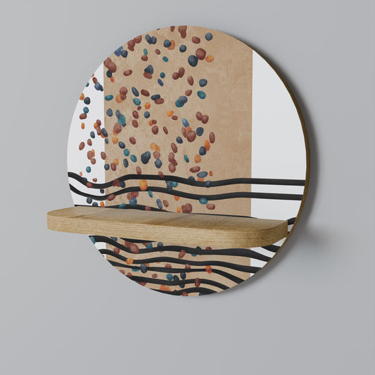 Mensola rotonda IMAGINARY RAIN in effetto rovere
