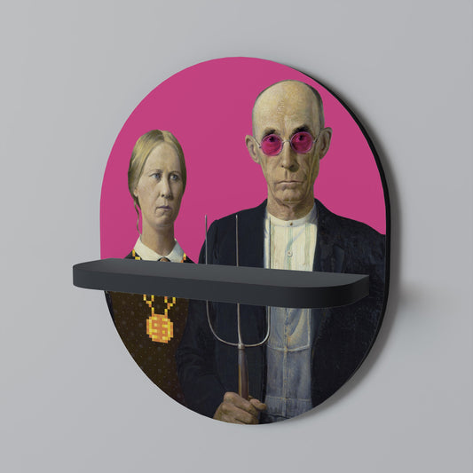 Mensola ovale AMERICAN GOTHIC BLING in finitura nera