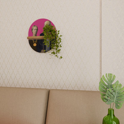 Mensola ovale AMERICAN GOTHIC BLING in effetto rovere