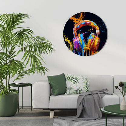 MUSIC IS MY EXTASY Round Wall Art