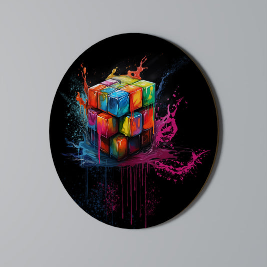 CUBE FUSION Arte murale rotonda