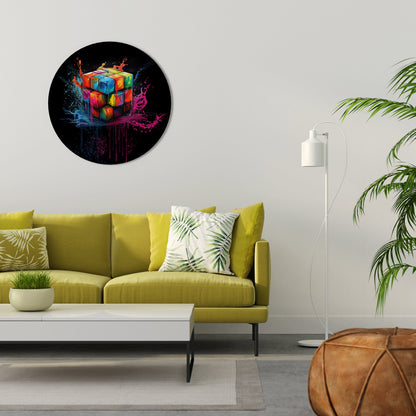 CUBE FUSION Round Wall Art