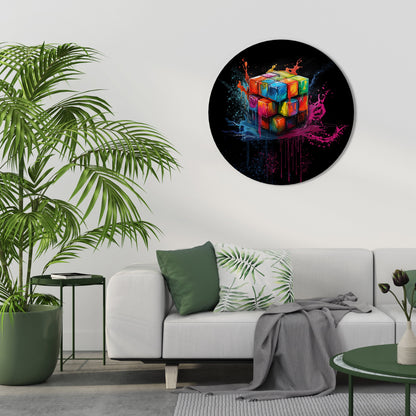 CUBE FUSION Round Wall Art
