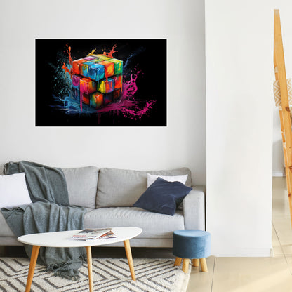 Poster orizzontale staccabile e attaccabile CUBE FUSION