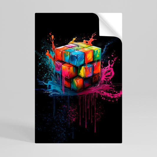 Poster verticale staccabile e attaccabile CUBE FUSION