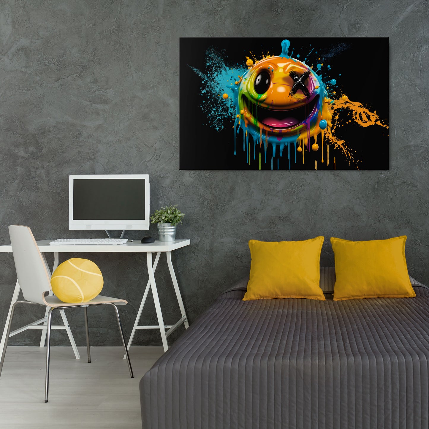 TRIPPY HAPPINESS Stampa su tela orizzontale