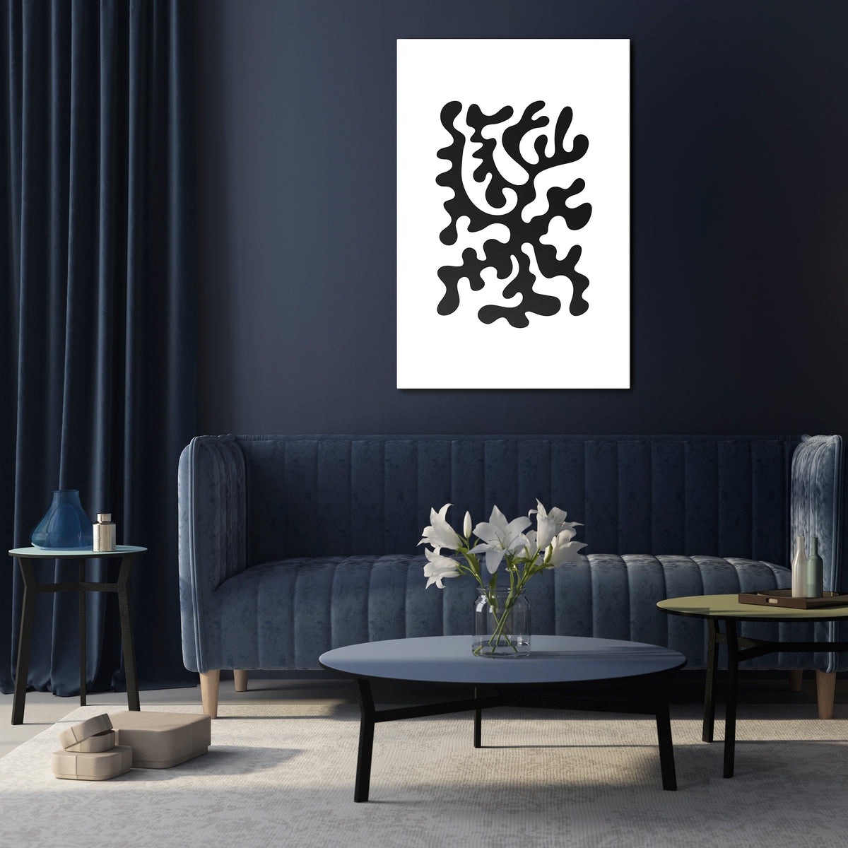 CHARCOAL CASCADE Stampa su tela verticale
