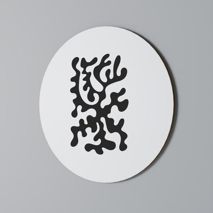 CHARCOAL CASCADE Round Wall Art