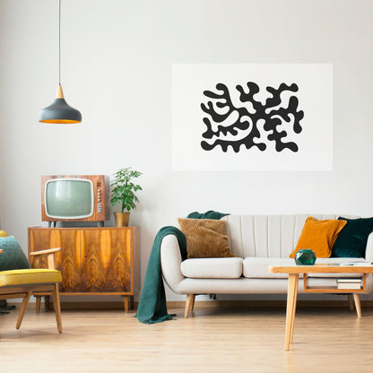 Poster orizzontale staccabile e attaccabile CHARCOAL CASCADE