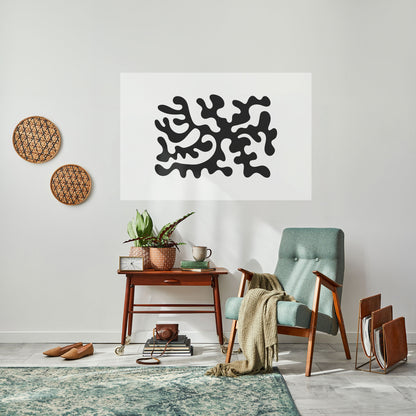 Poster orizzontale staccabile e attaccabile CHARCOAL CASCADE