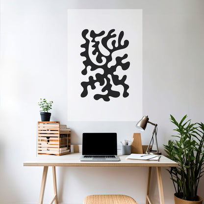 Poster verticale staccabile e attaccabile CHARCOAL CASCADE
