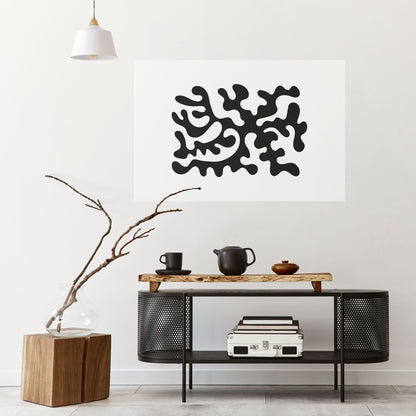 Poster orizzontale staccabile e attaccabile CHARCOAL CASCADE