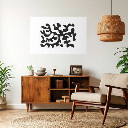 Poster orizzontale staccabile e attaccabile CHARCOAL CASCADE