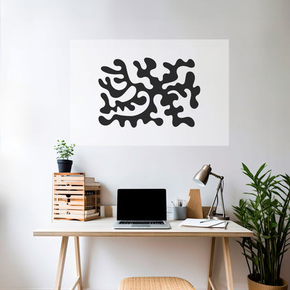 Poster orizzontale staccabile e attaccabile CHARCOAL CASCADE